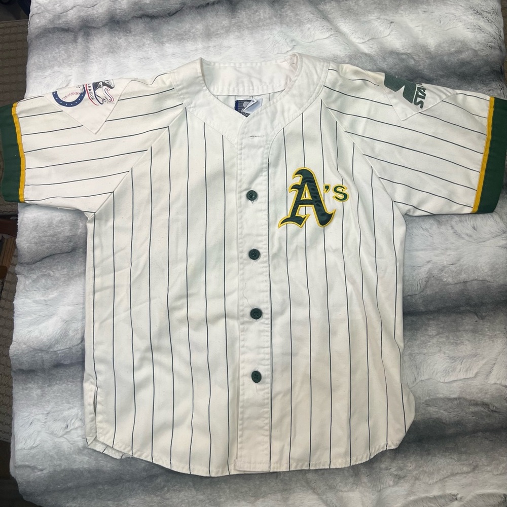 STARTER White and Green Kids Baseball Jersey